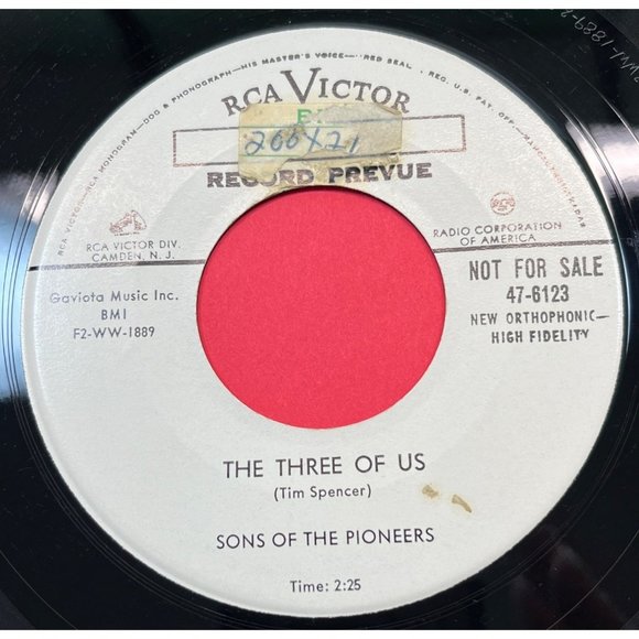 Sons of the Pioneers Tennessee Rock and Roll / Three of Us 45 Country Promo - Picture 2 of 4
